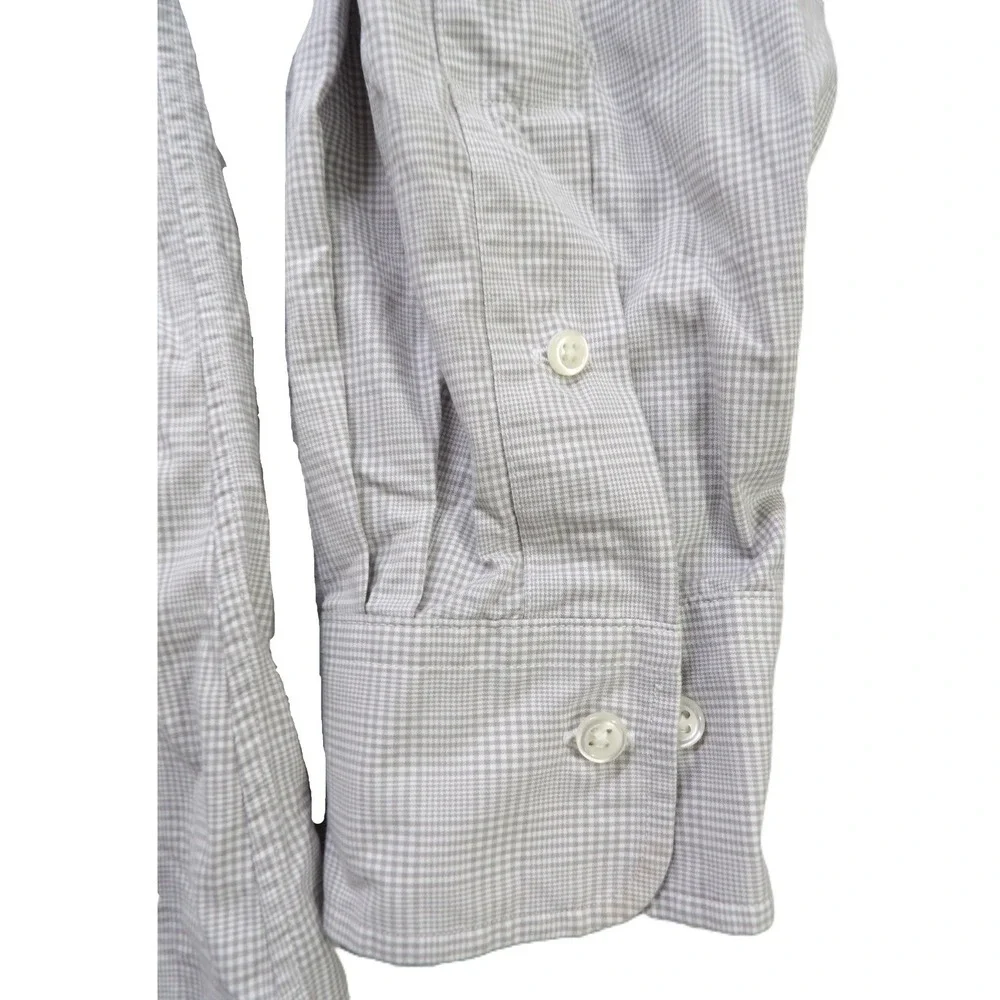 VTG Polo Ralph Lauren Regent BD Shirt Men 16 32/33 Gray Gingham Pony Cotton LS